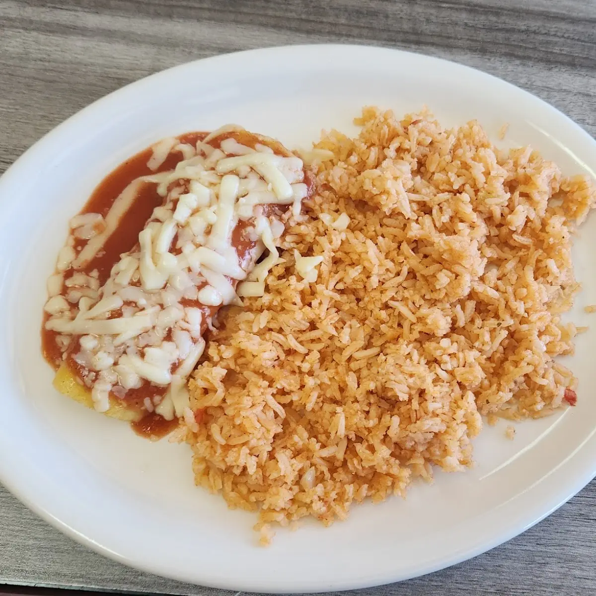 Cheese Enchilada with Rice