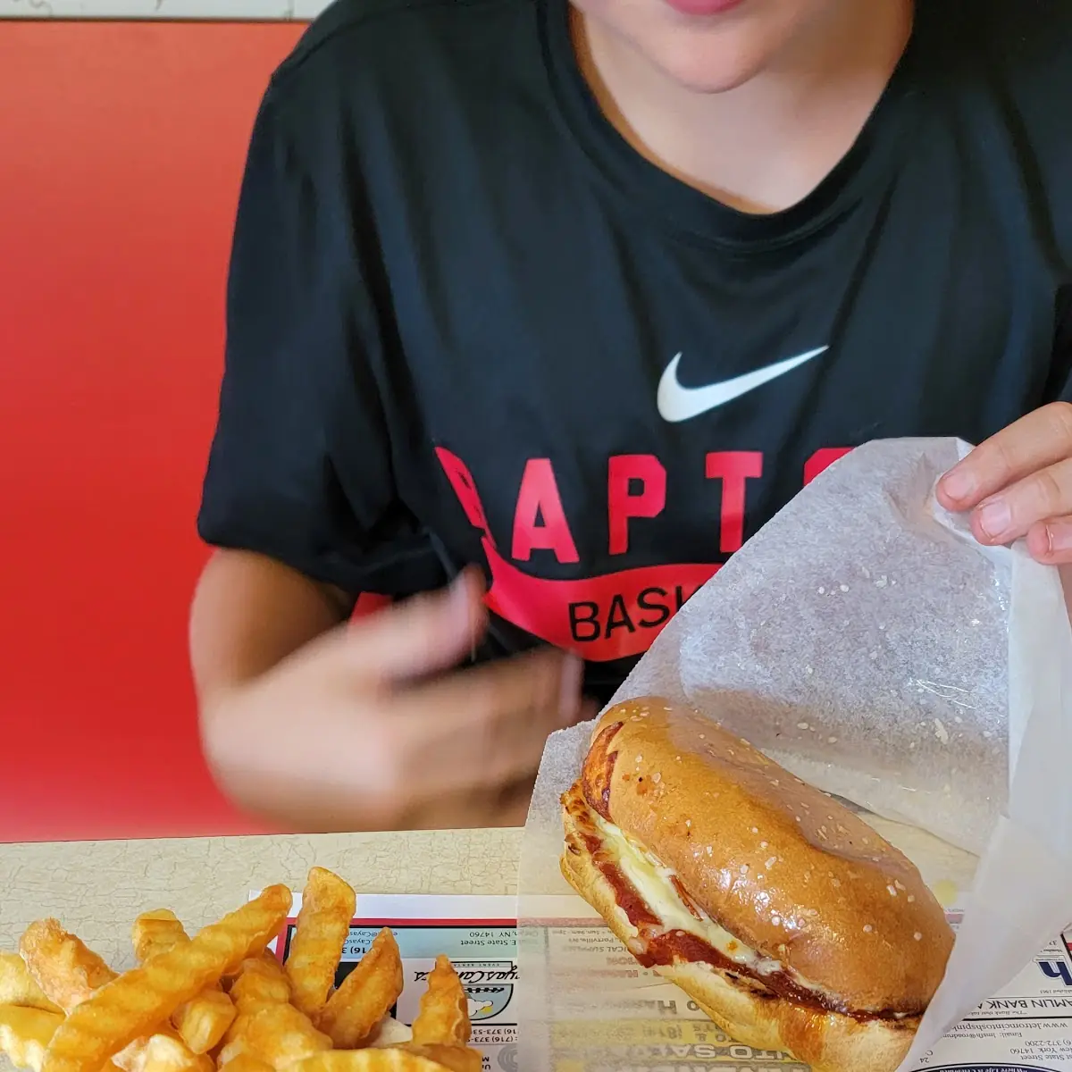 Pizza Melt and Fries