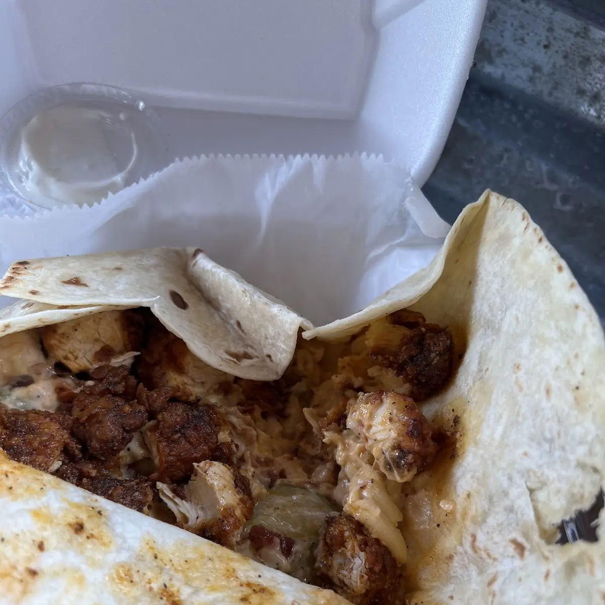 Inside Mac and Cheese Wrap