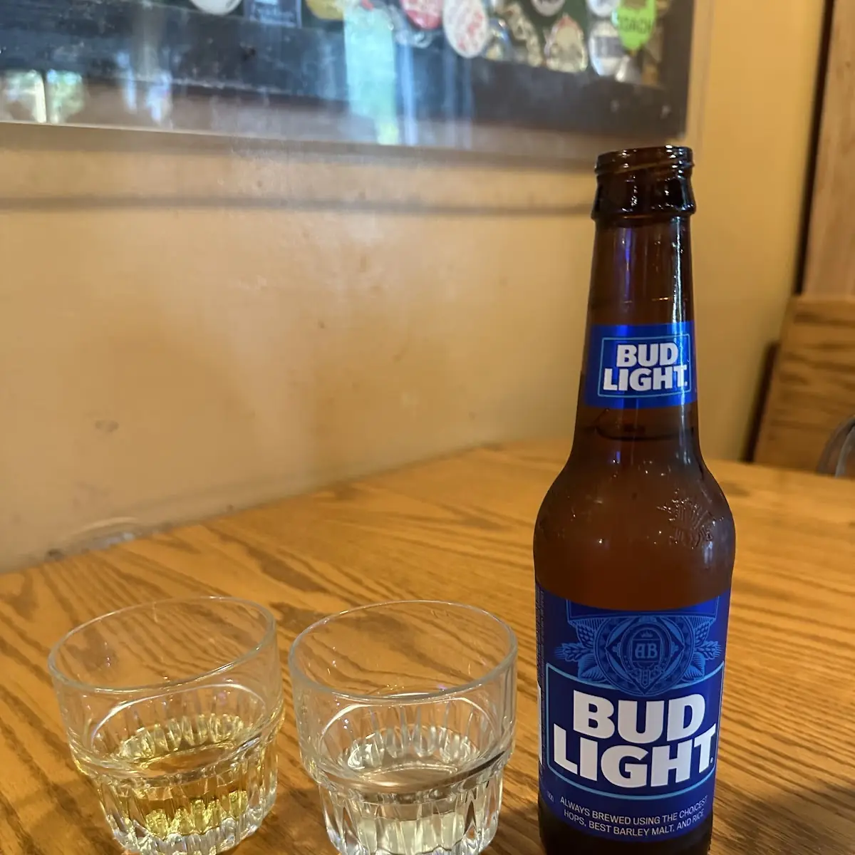 Bud Light with Irish Whiskey Pickleback