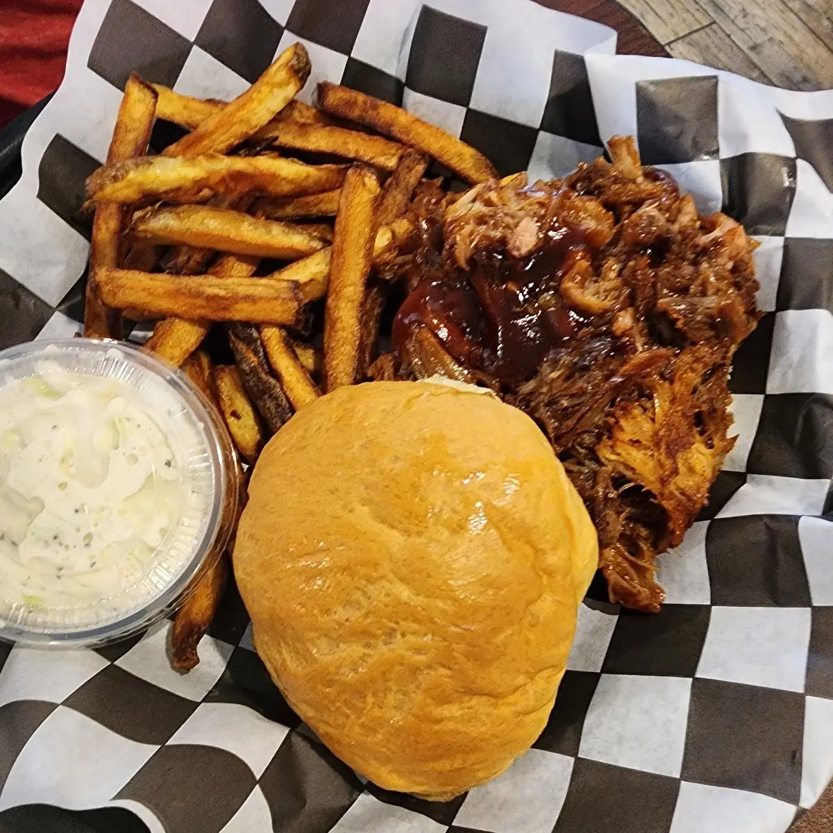 BBQ Pulled Pork Sandwich with Fries