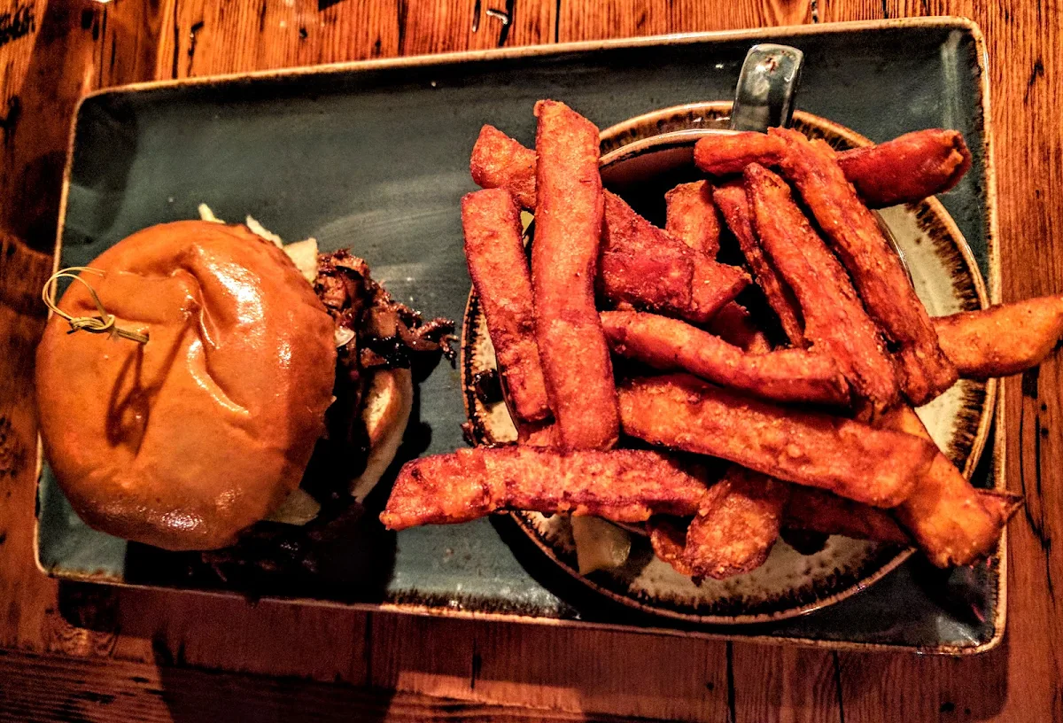 Pulled Pork Sandwich with Sweet Potato Fries