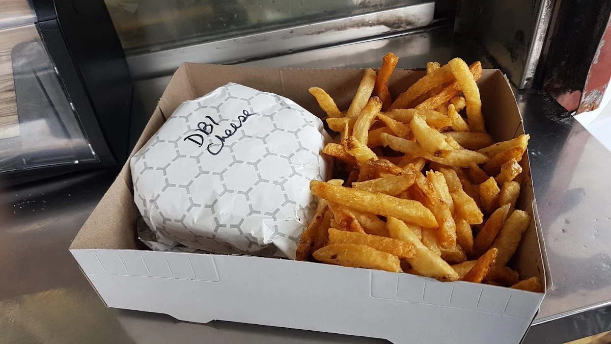 Double Cheese with Fries, VJ's Drive Inn