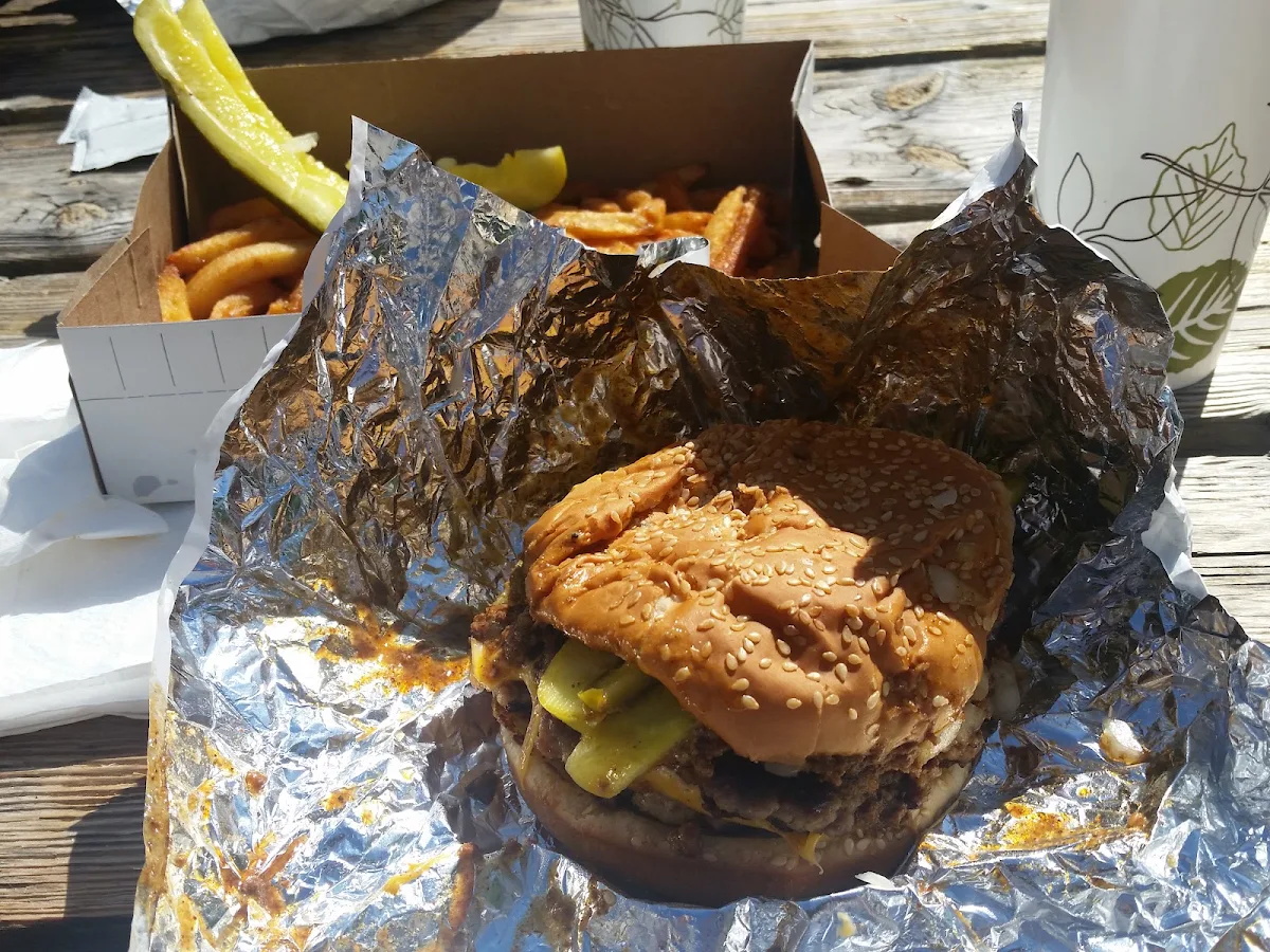Double Cheeseburger and Fries, VJ's Drive Inn