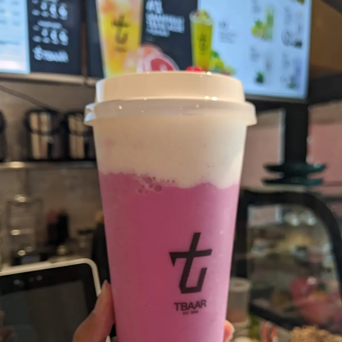 Dragon Fruit Tea with Milk Foam