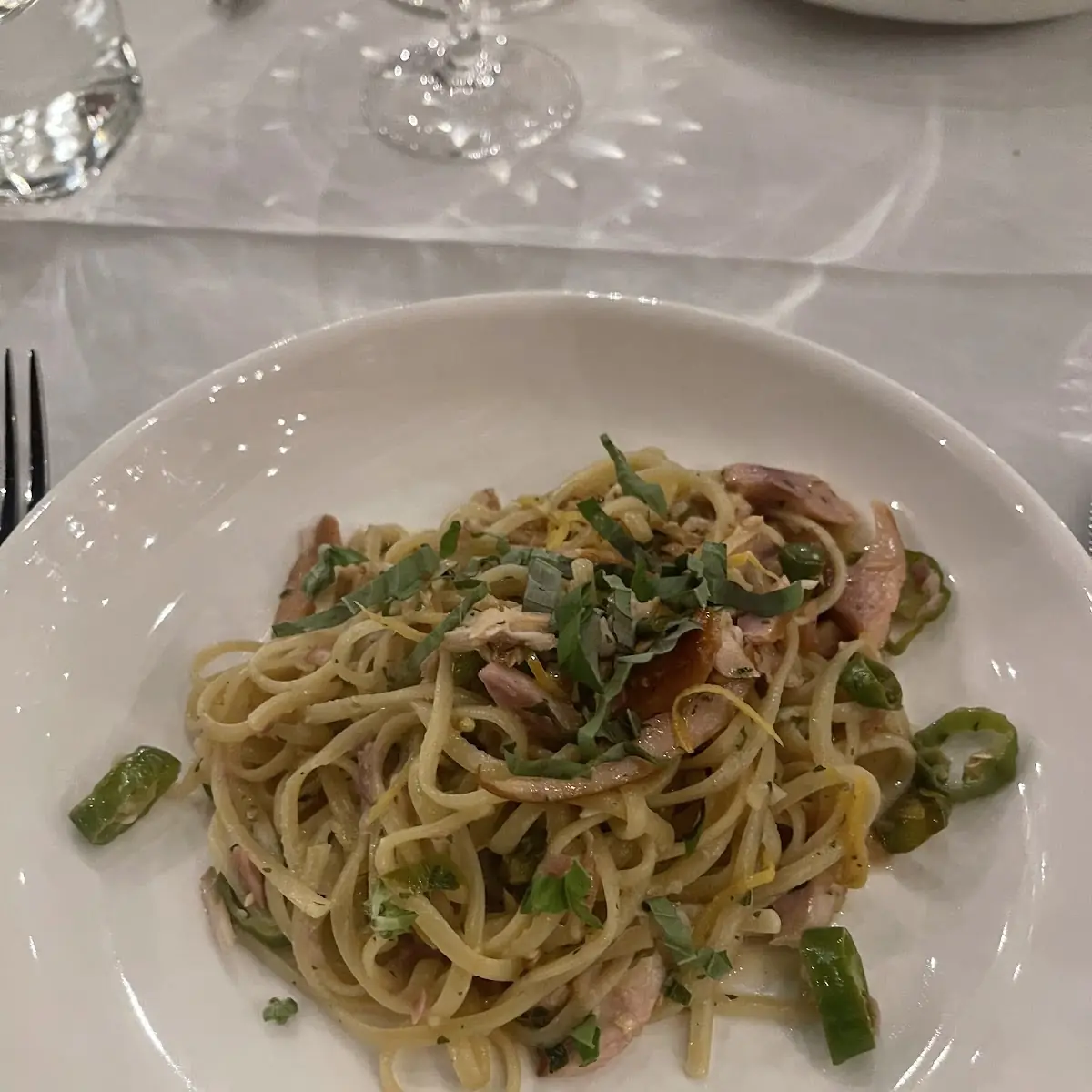 Spaghetti with Smoked Trout