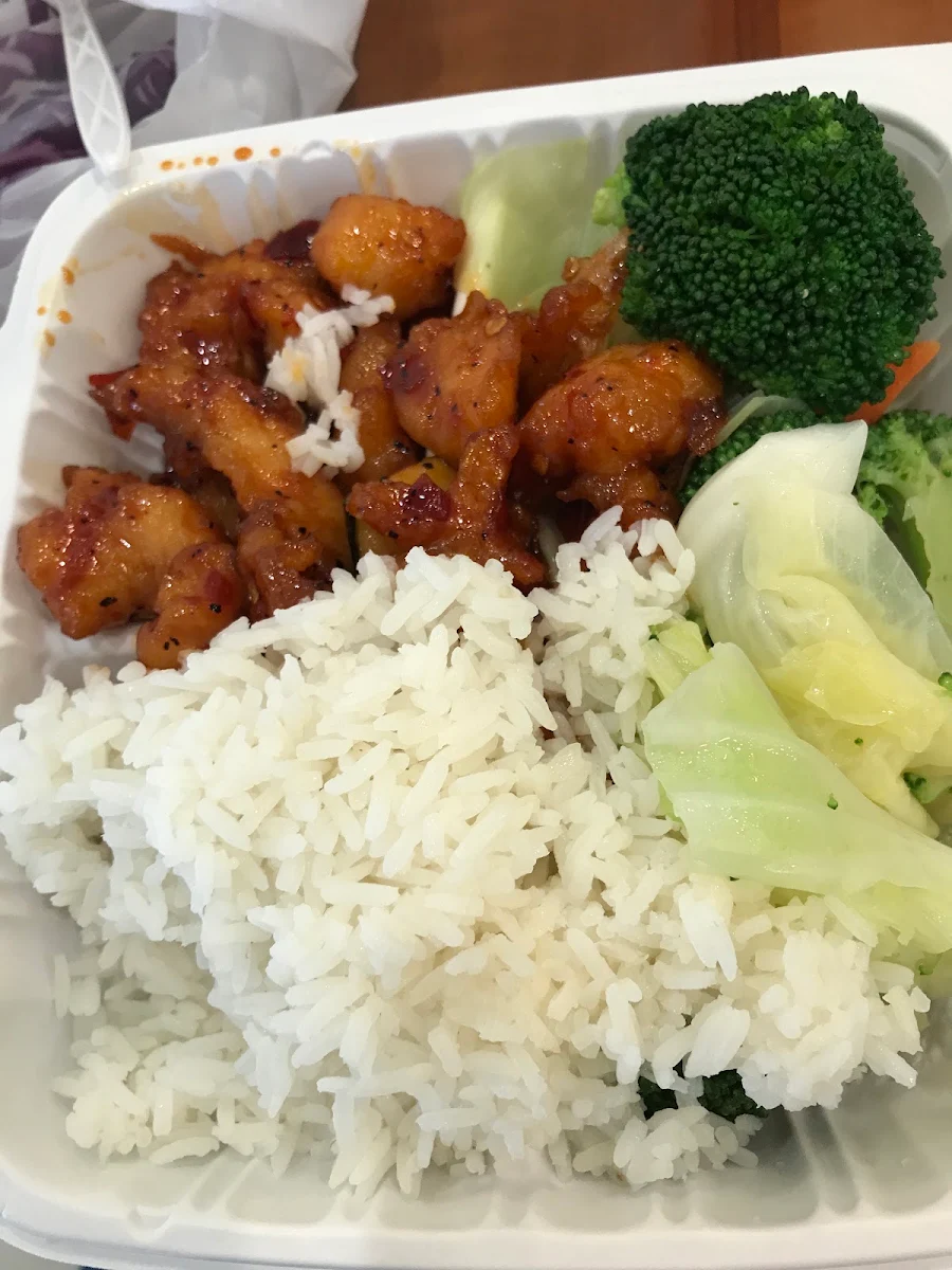 Hunan Chicken White Rice Chinese Vegetable