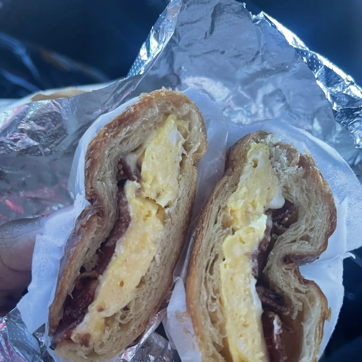 Beef Bacon Egg and Cheese Croissant