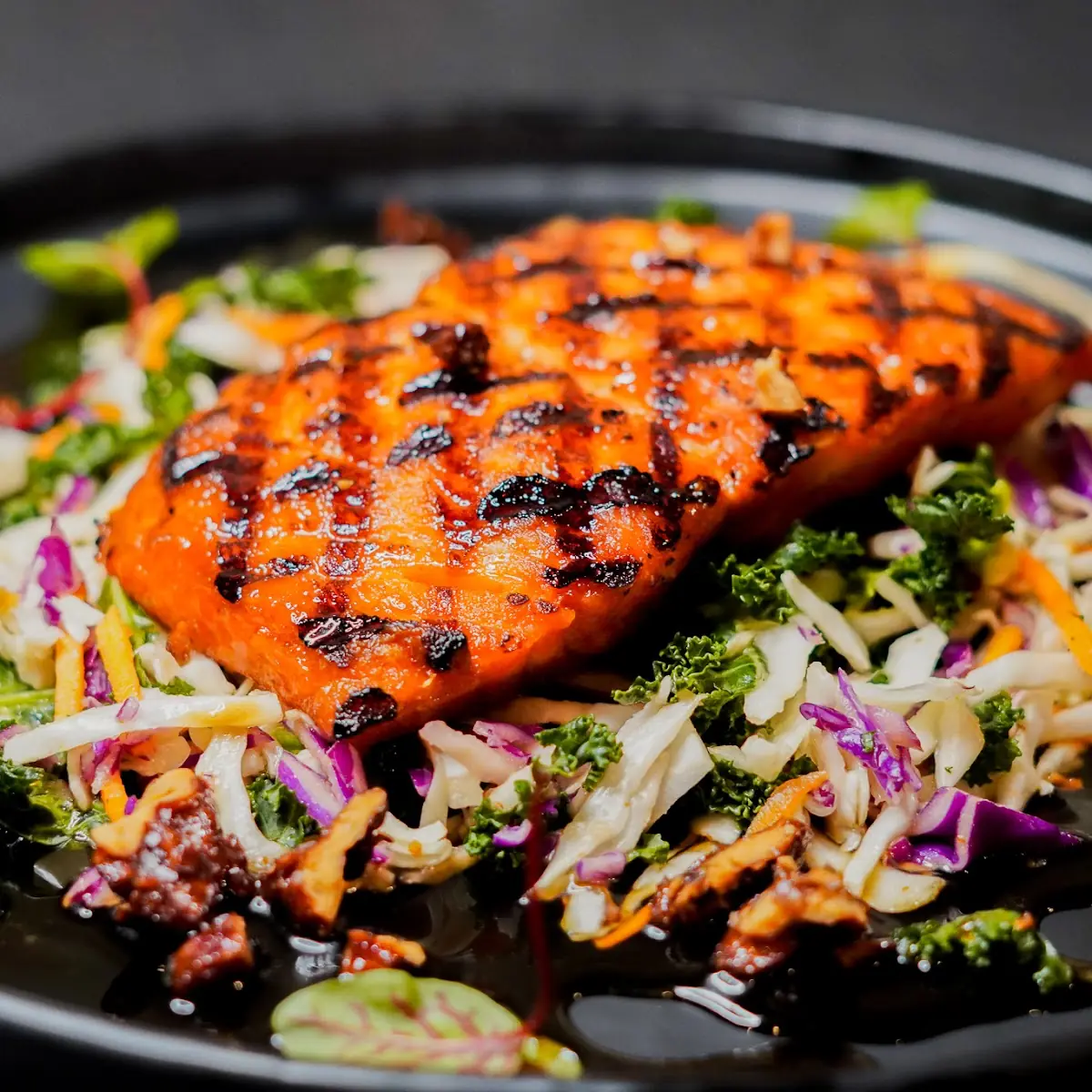 Maple Bourbon Glazed Salmon