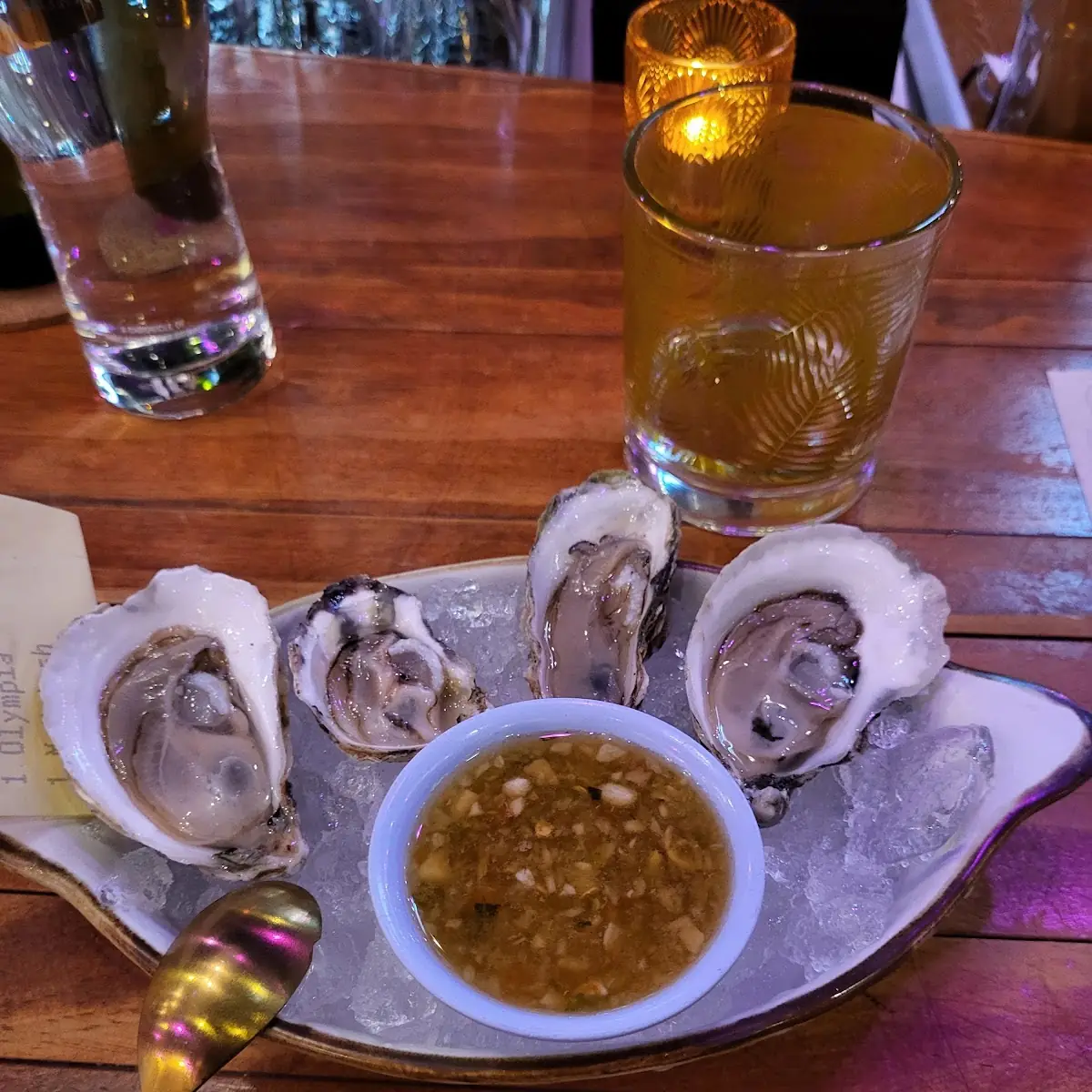 Raw Oysters with Dipping Sauce
