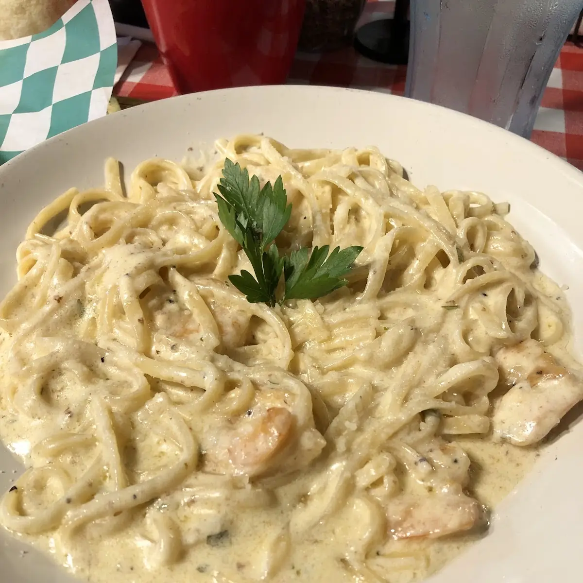 Fettuccine Alfredo with Shrimp