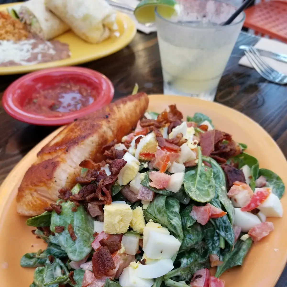 Spinach Salad with Salmon