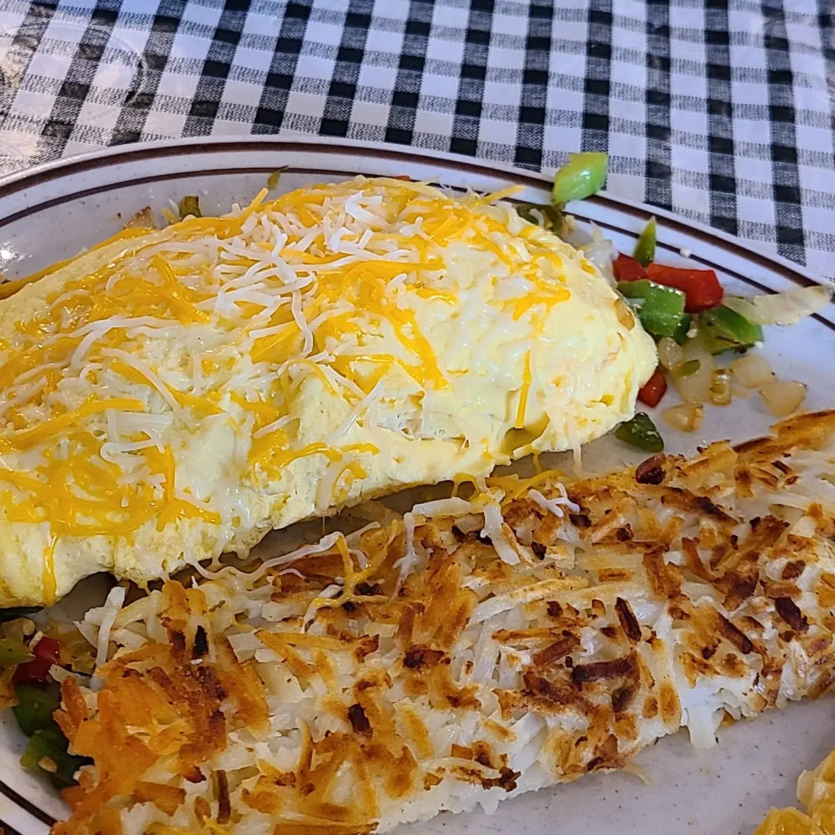 Italian Sausage Omelet and Hash Browns
