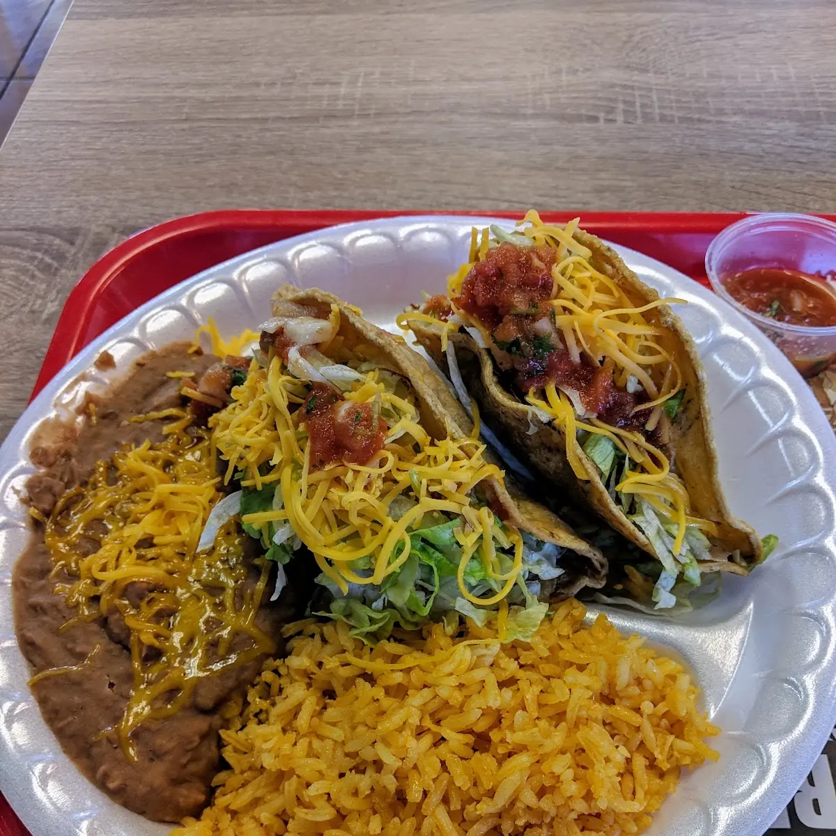 Bean Tostada & Cheese Enchilada