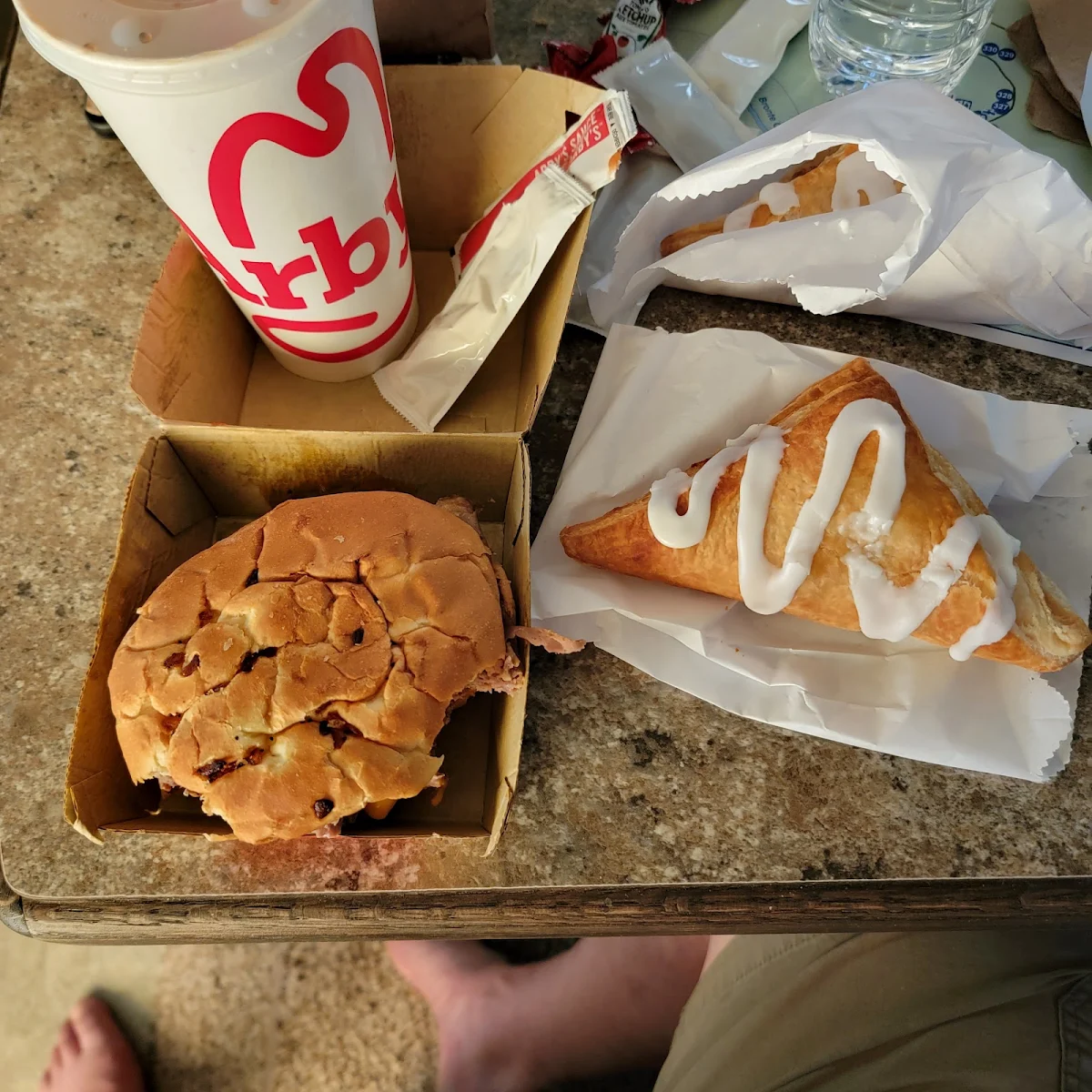 Double Beef and Cheddar with Drink and Turnover