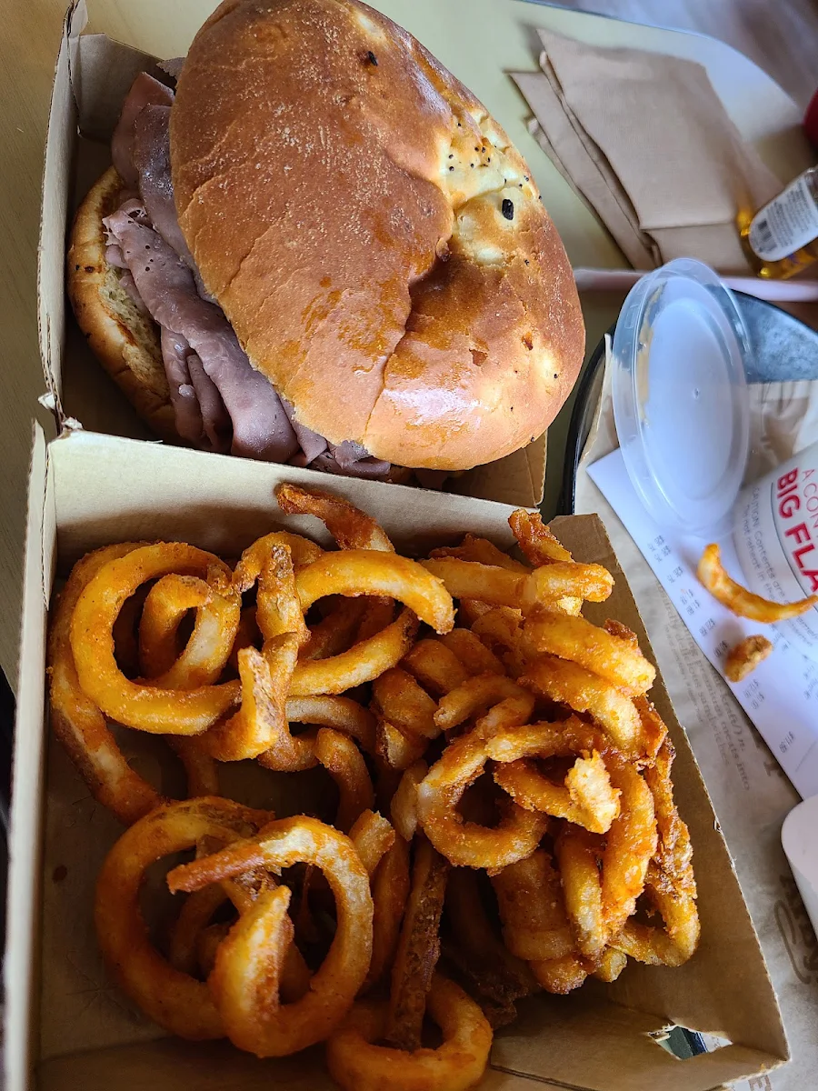 Half Pound Roast Beef and Cheese with a Curly Fries