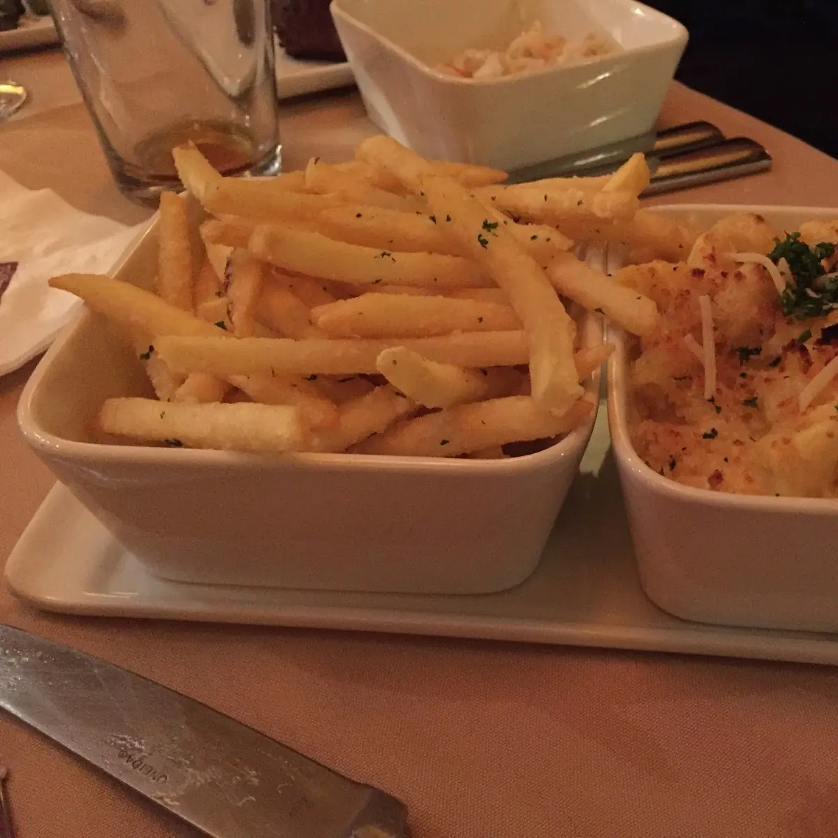 Parmesan Truffle Fries and Mac and Cheese