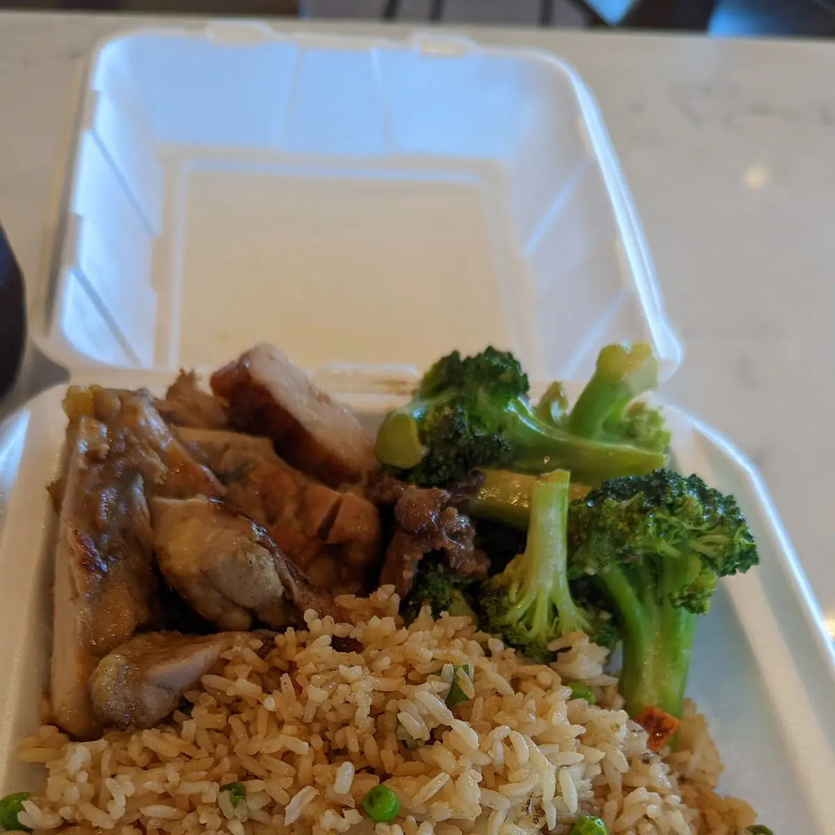 Grilled Teriyaki Chicken and Broccoli Beef Fried Rice