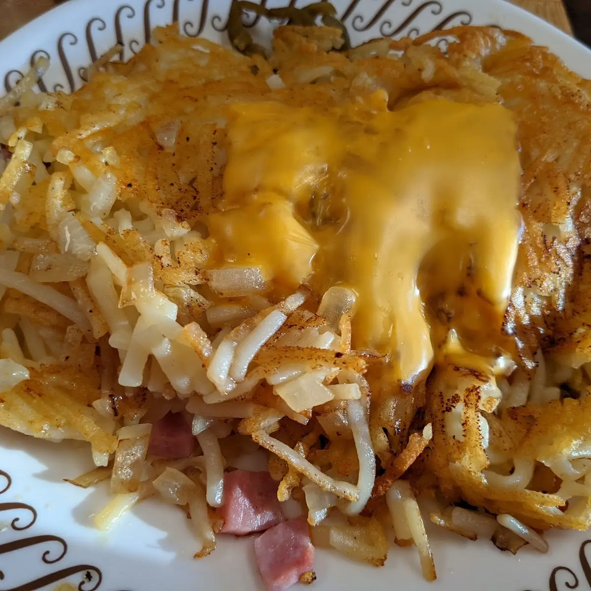 Double Hash Browns Smothered Covered Chunked Peppered