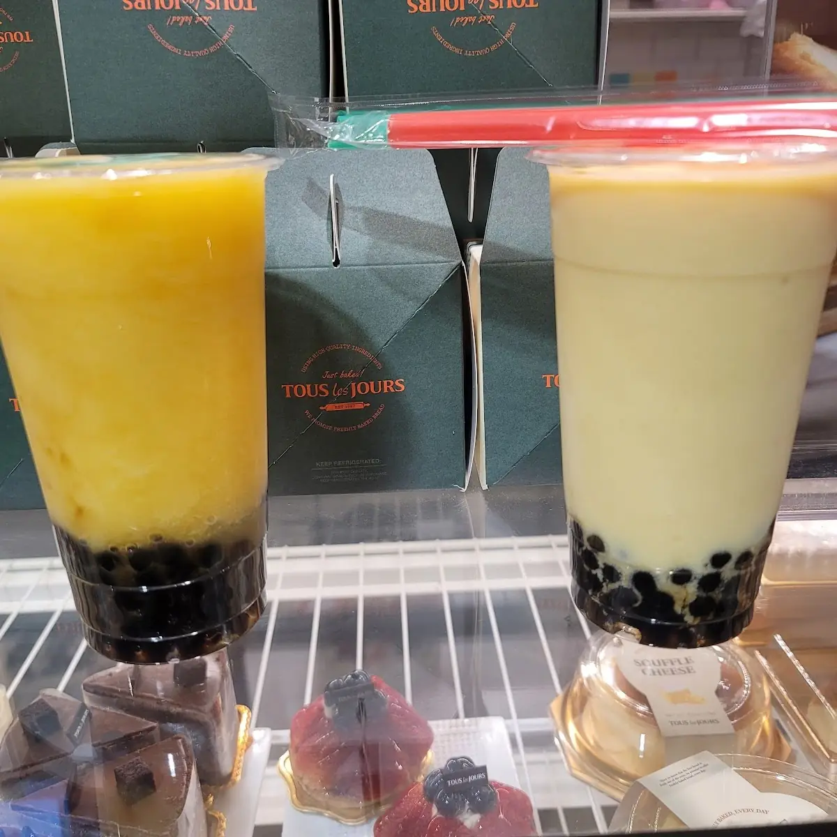 Passion Fruit & Go Go Mango Bubble Tea