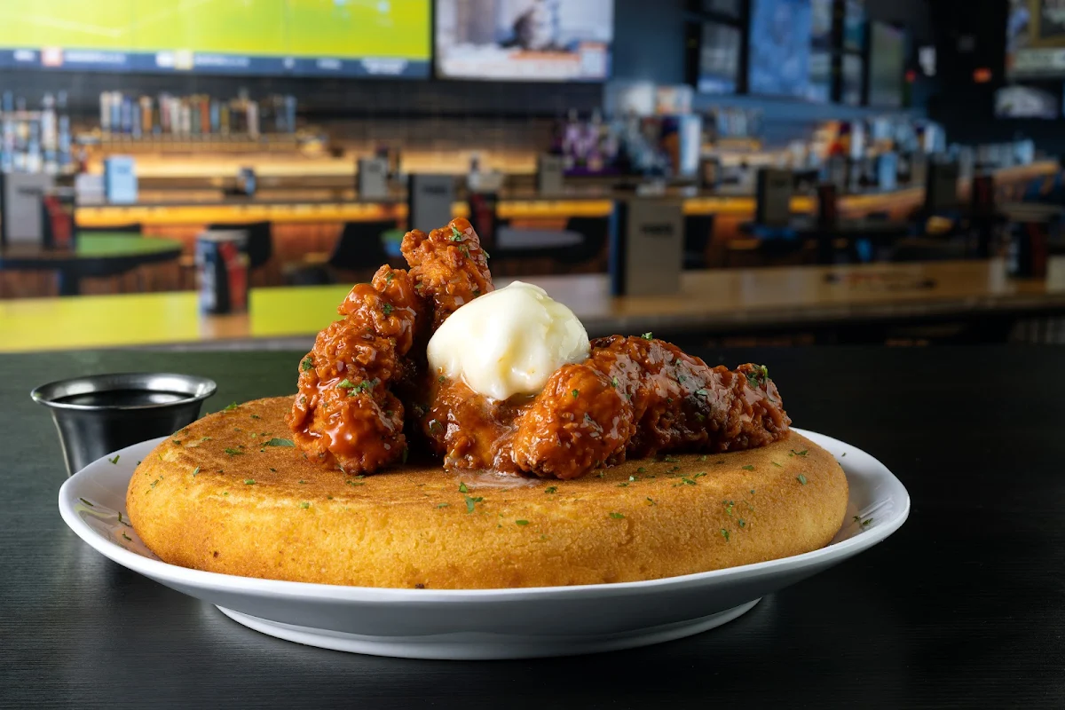 Crispy Chicken & Cornbread Pancake