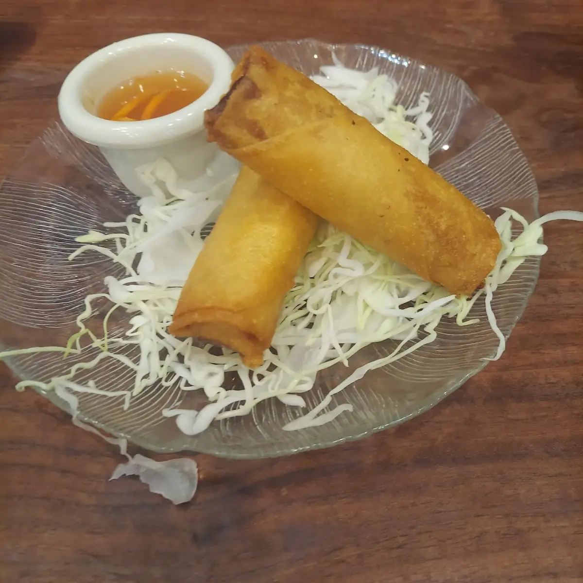 Two Fried Vegetable Spring Rolls