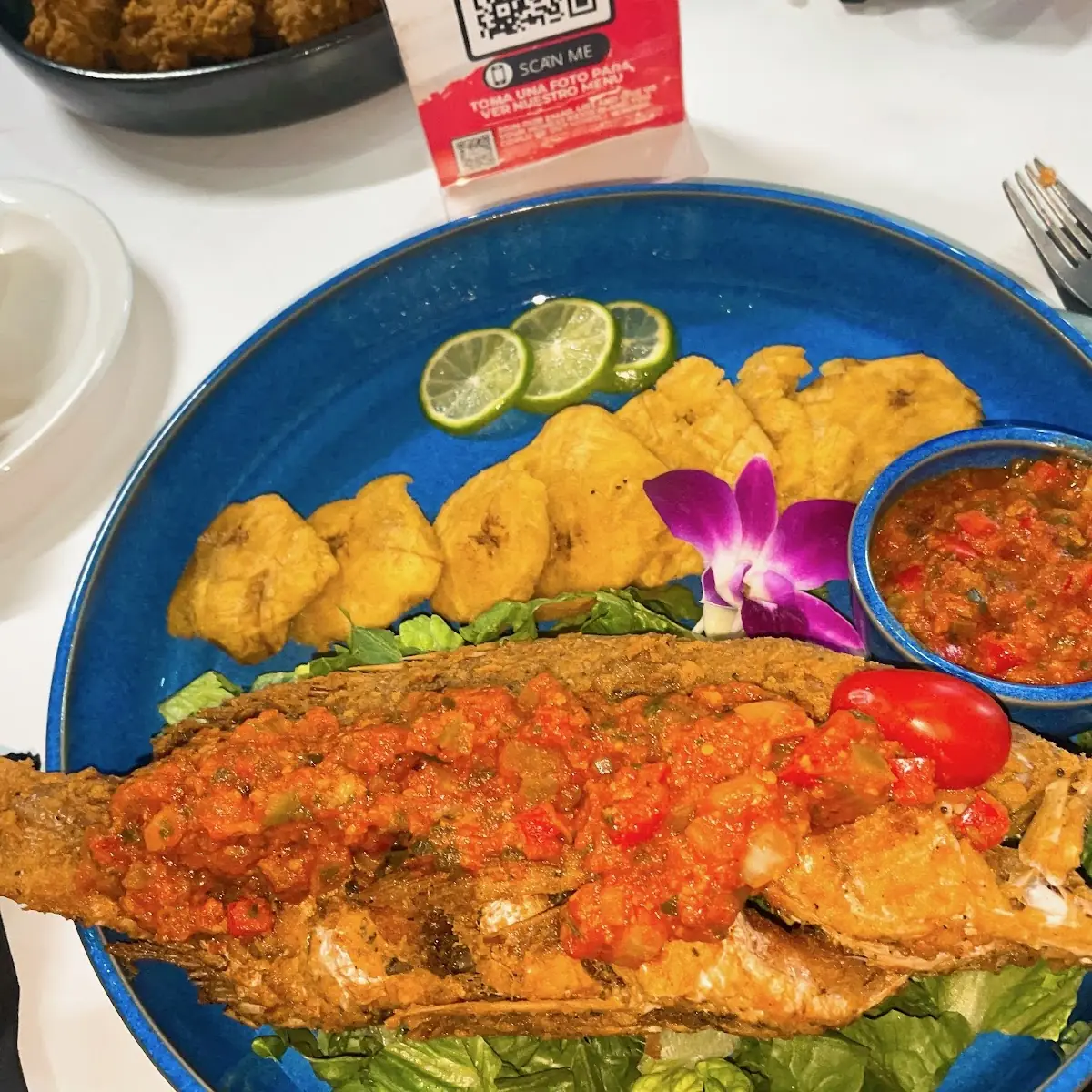 Fried Snapper with Tostones