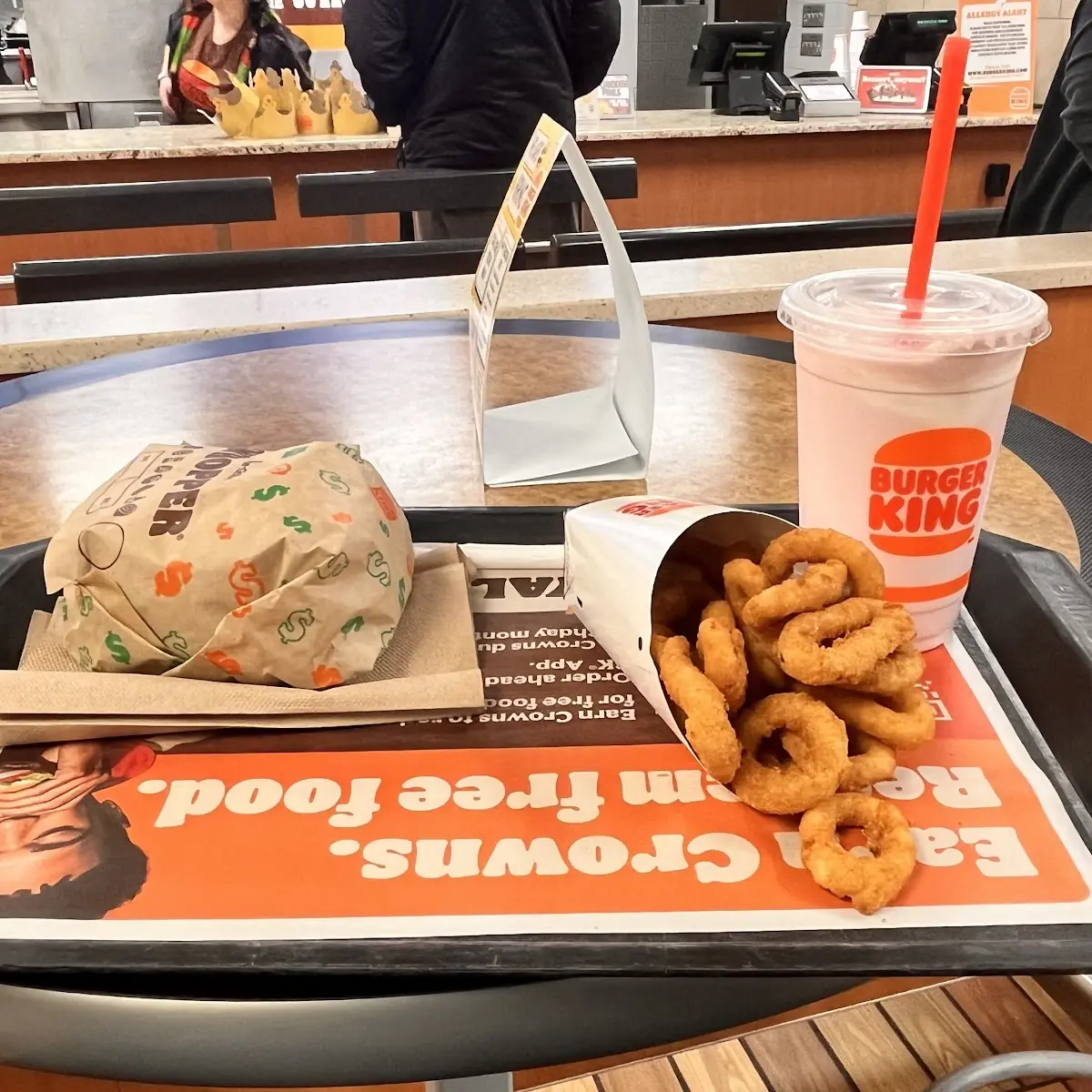 Whopper Large Onion Rings Strawberry Milkshake