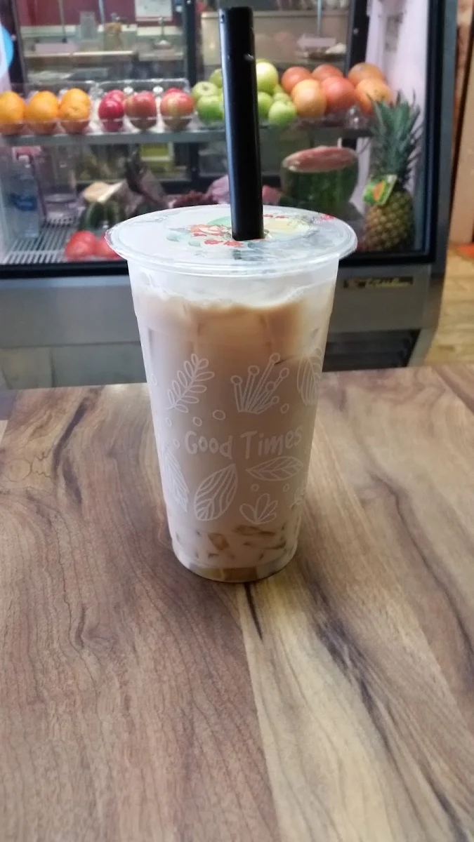 Lavender Milk Tea with Passion Fruit Jelly