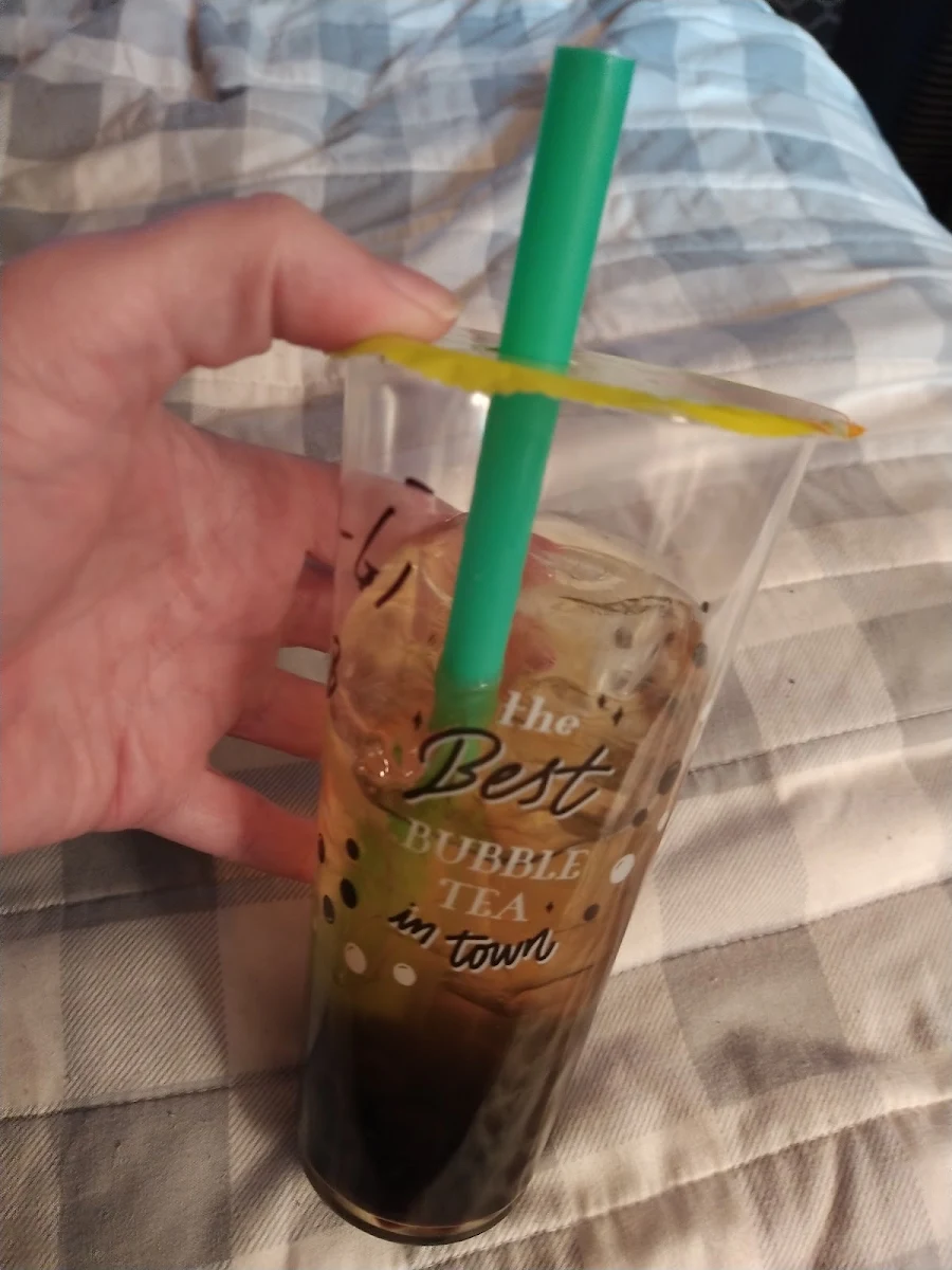 Mango Green Tea with Boba
