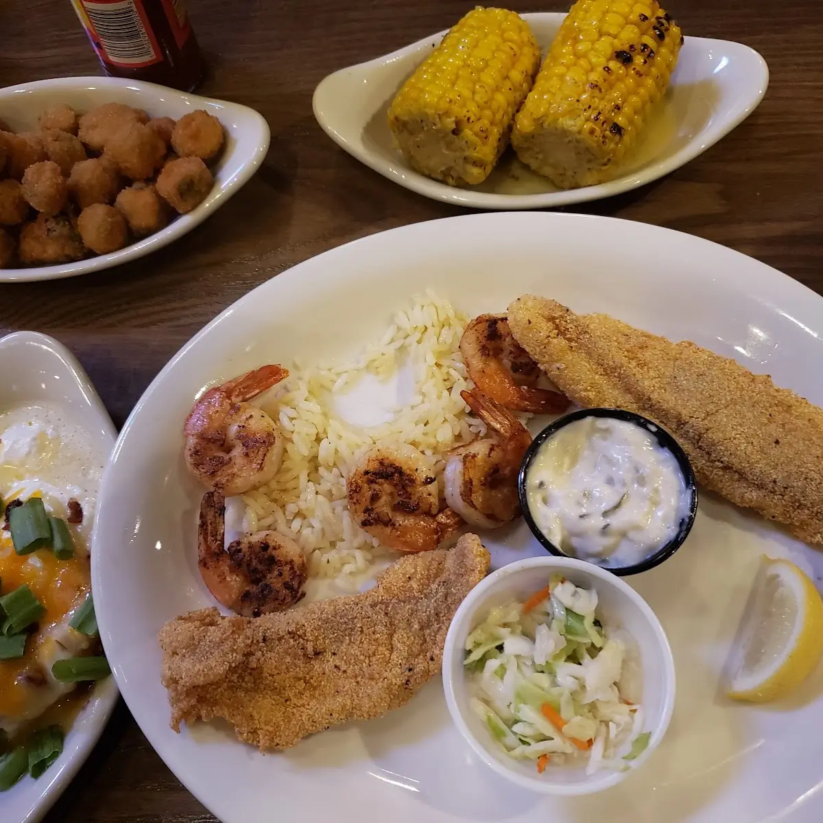 Fish and Grilled Shrimp