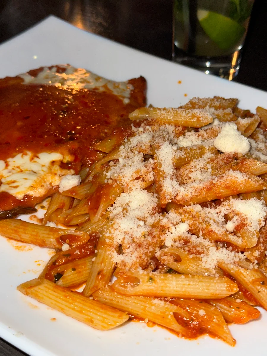 Chicken Parmigiana with Pasta, Romano's Restaurant