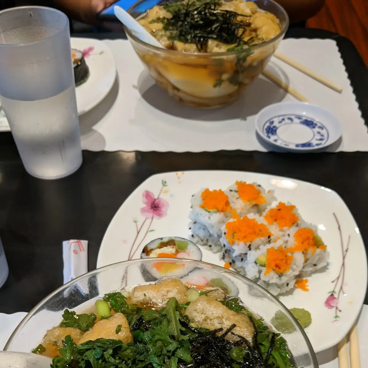 Udon Noodle Soup and Sushi Combo