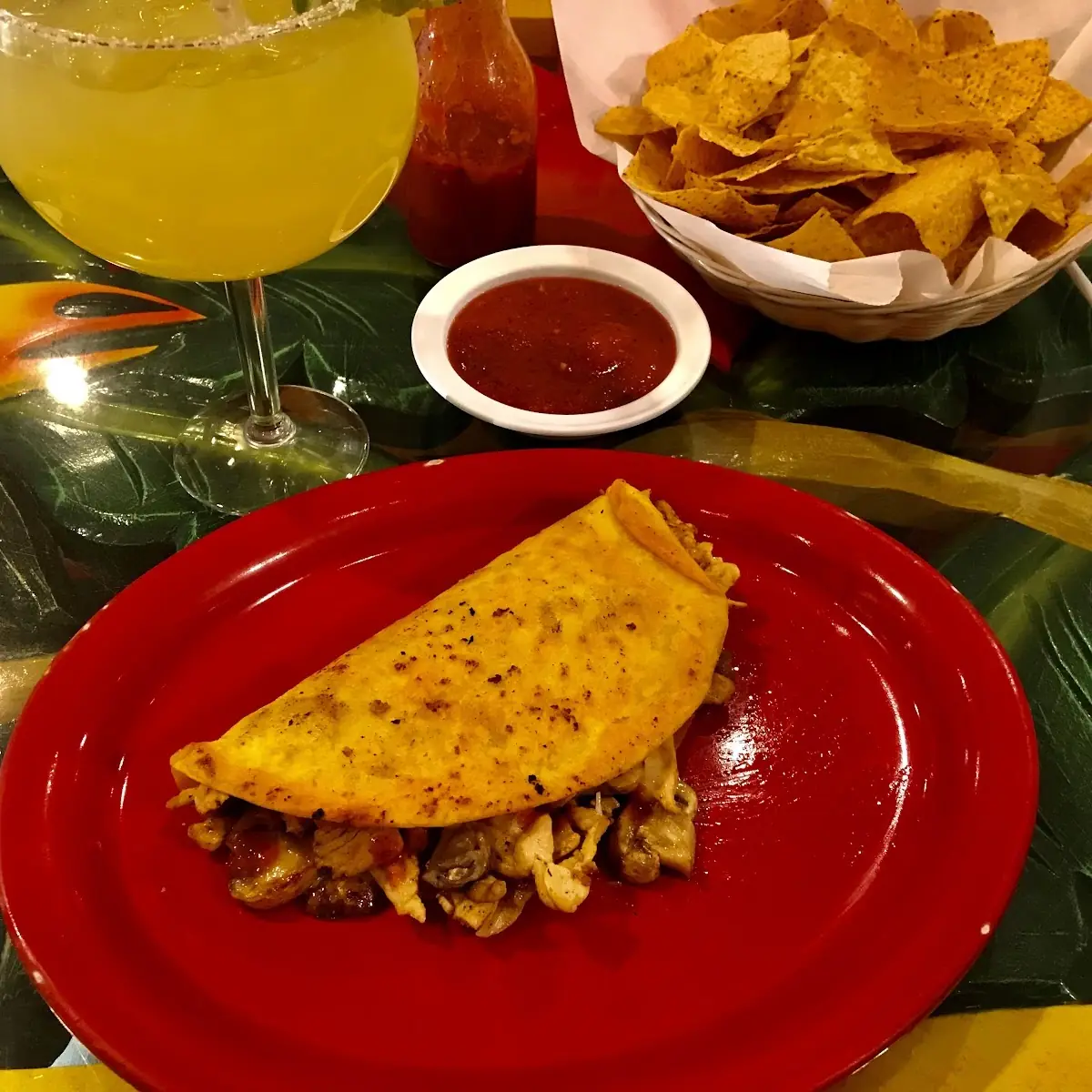 Grilled Chicken Quesadilla with Mushrooms