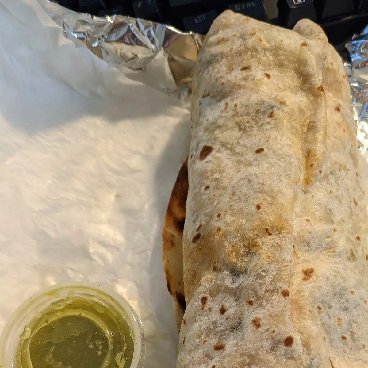 Chicken Burrito with Salsa Verde