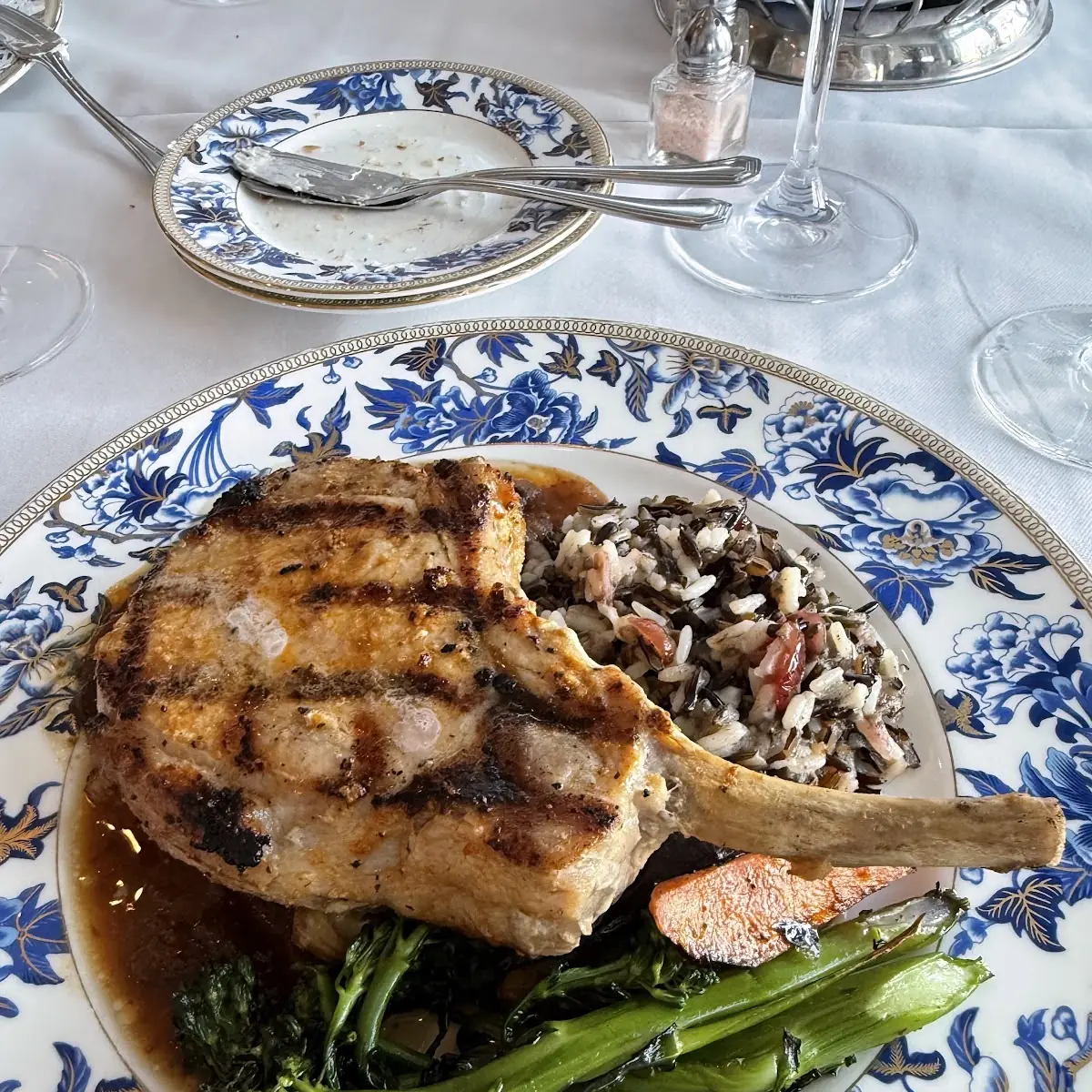 Berkshire Tomahawk Pork Chop with Wild Rice