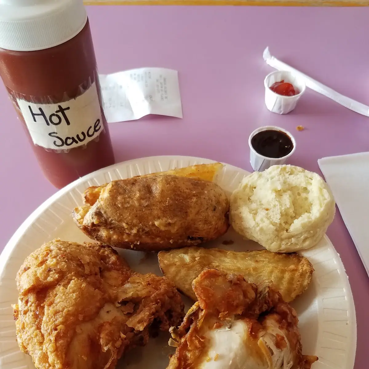 Fried Chicken Broasted Chicken with Biscuits