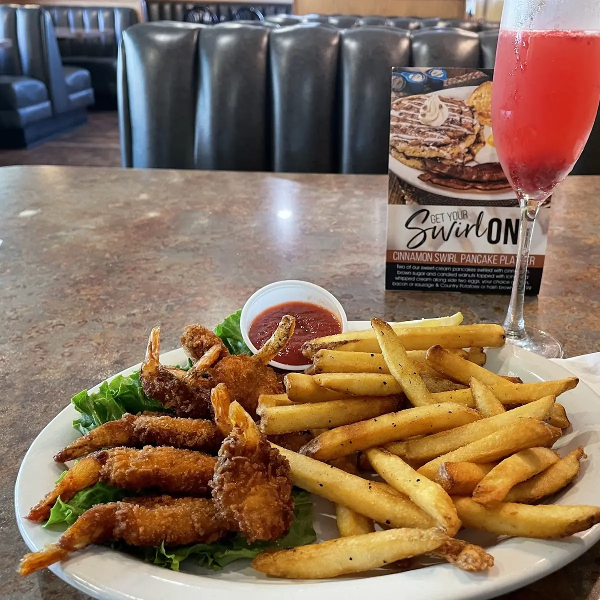 Fantail Shrimp with Strawberry Mimosas