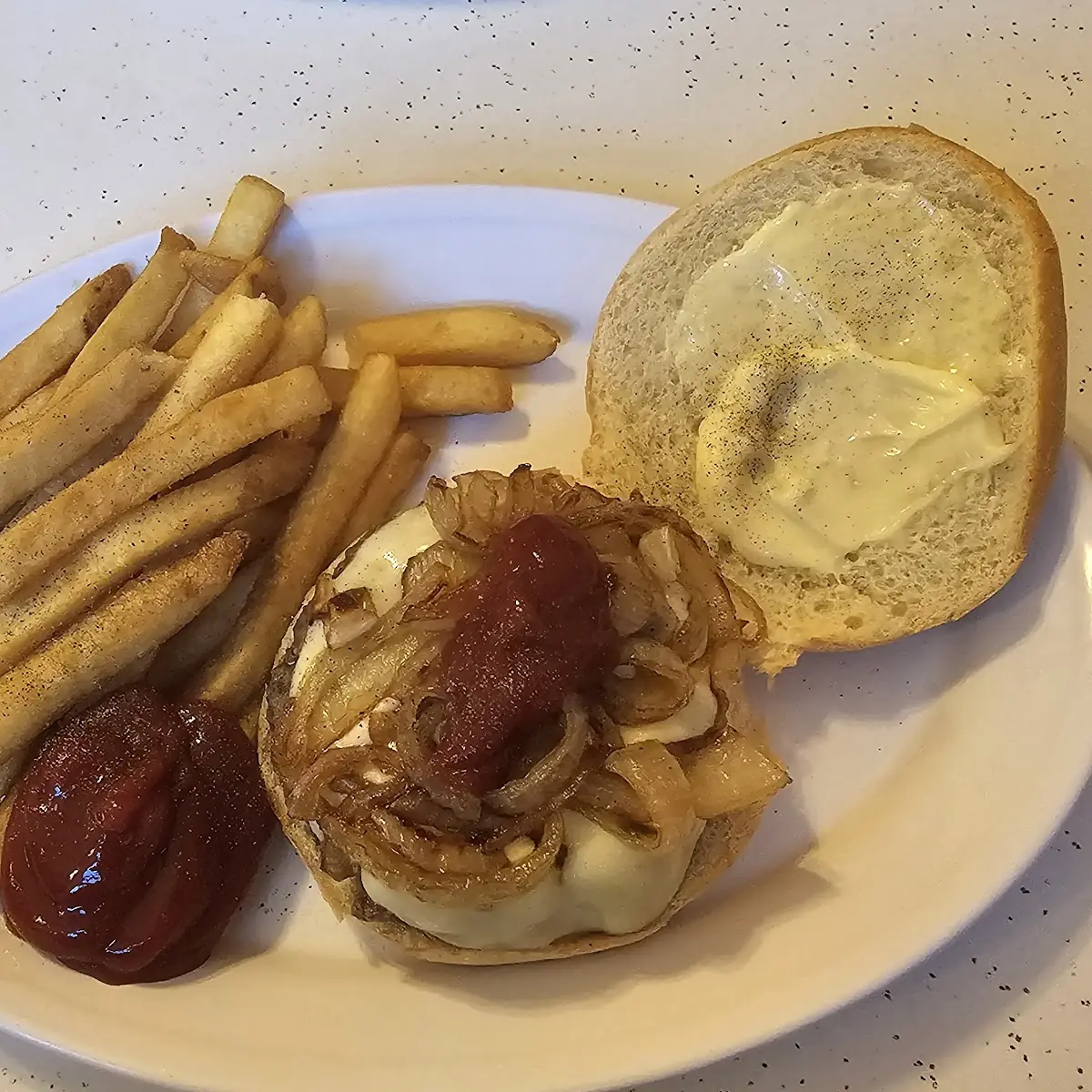 Cheeseburger with Fried Onions