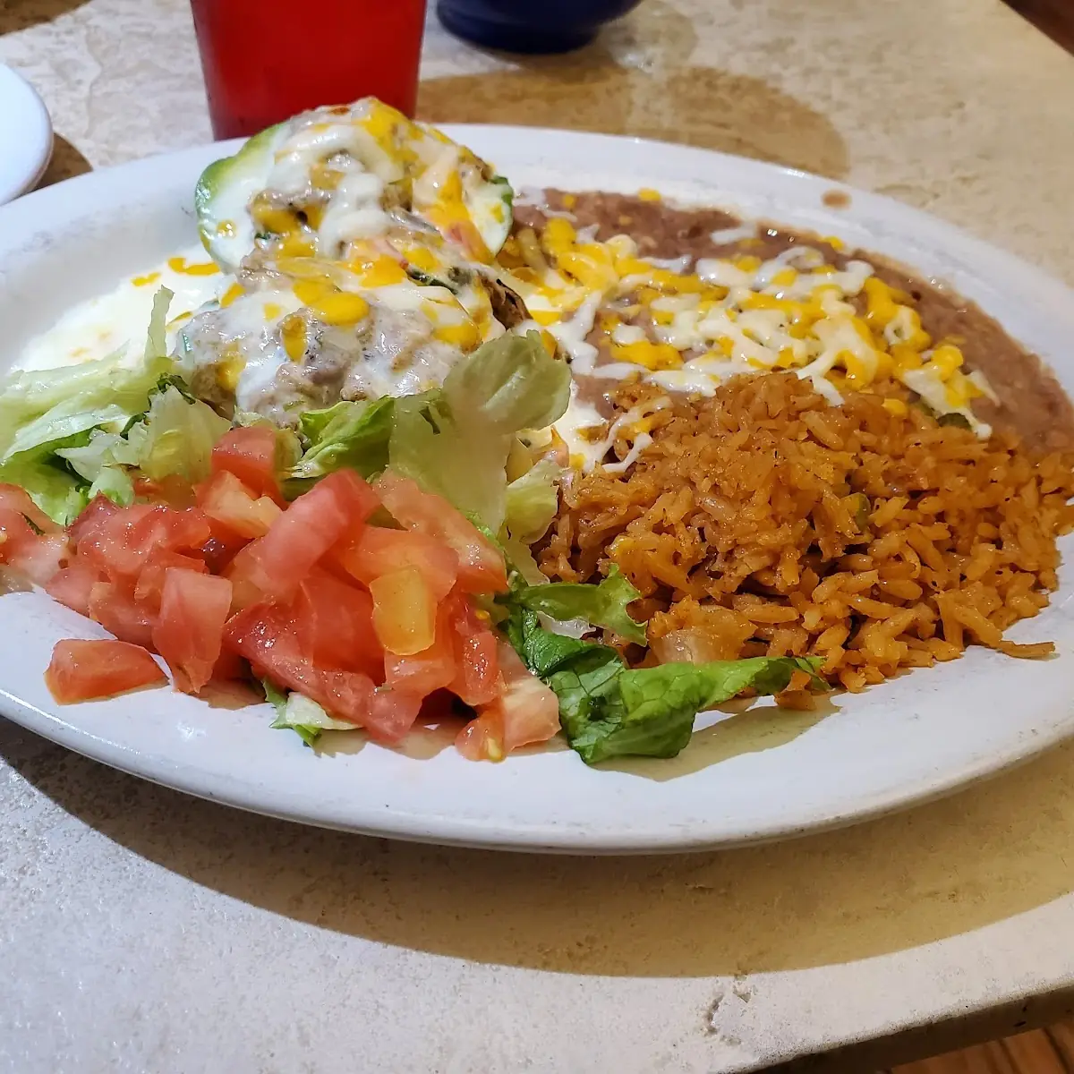 Chile Relleno Dinner Stuffed with Brisket