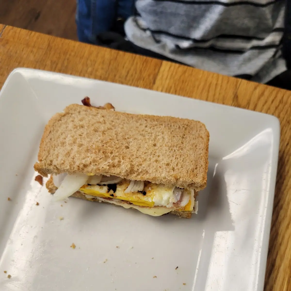 Bacon Egg and Cheese Sandwich with Onions