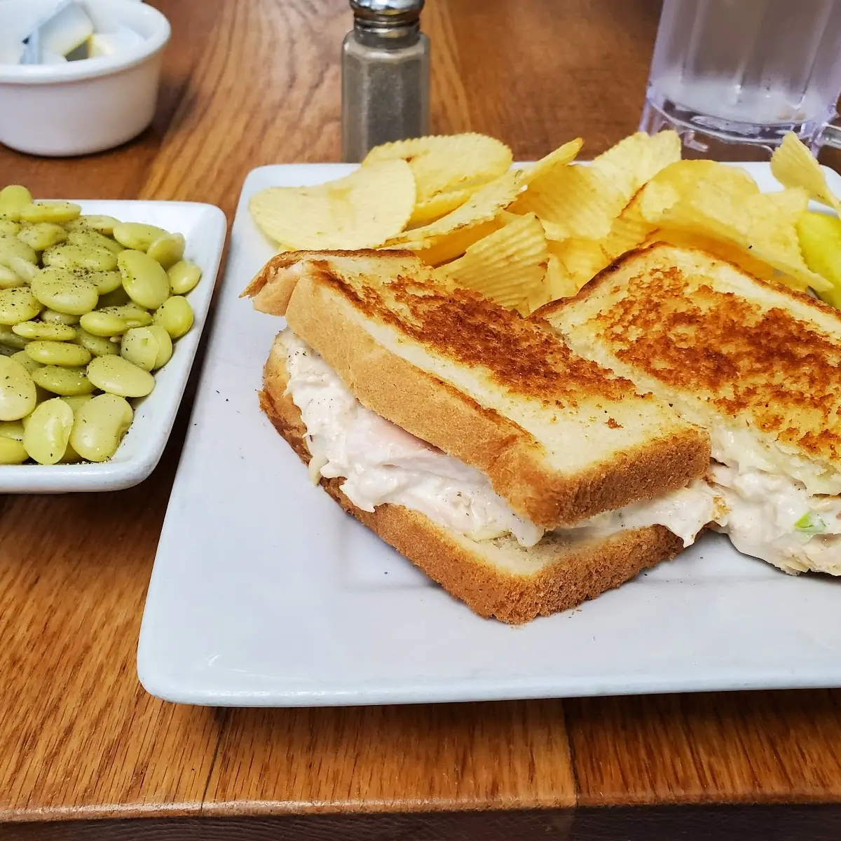 Tuna Melt and Lima Beans