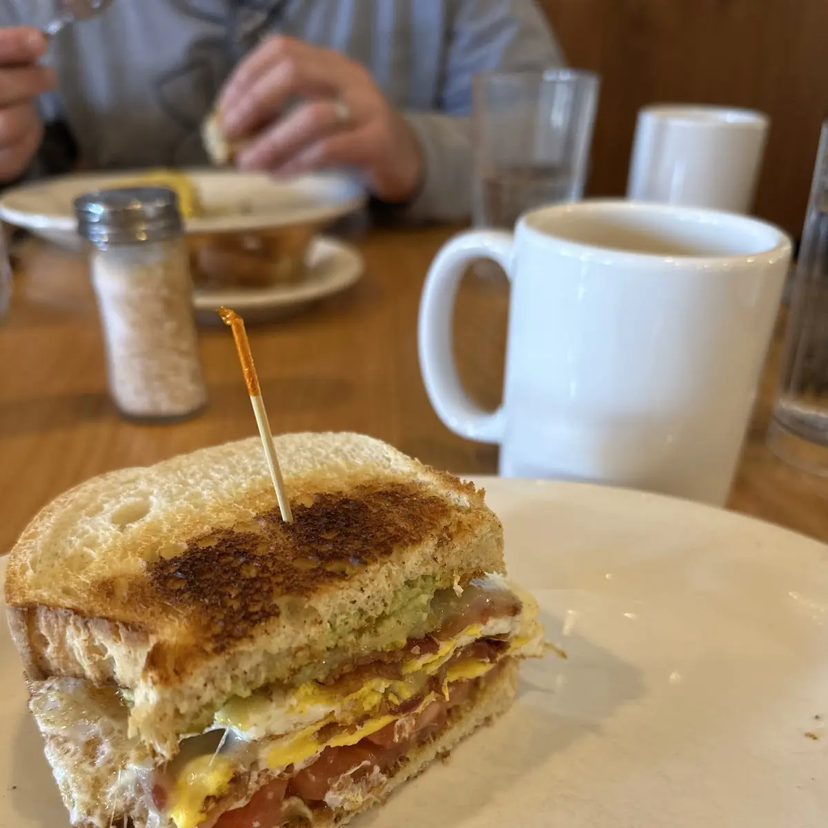 Bacon Egg Provolone and Avocado on Sourdough Toast