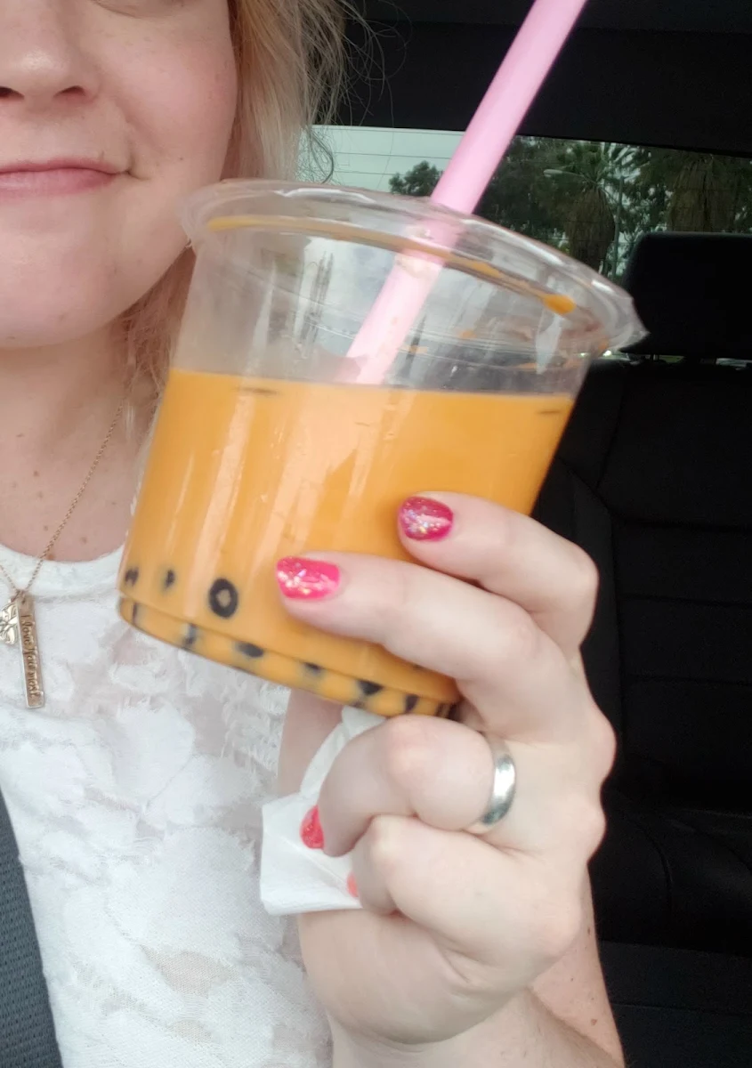 Large Thai Tea with Boba