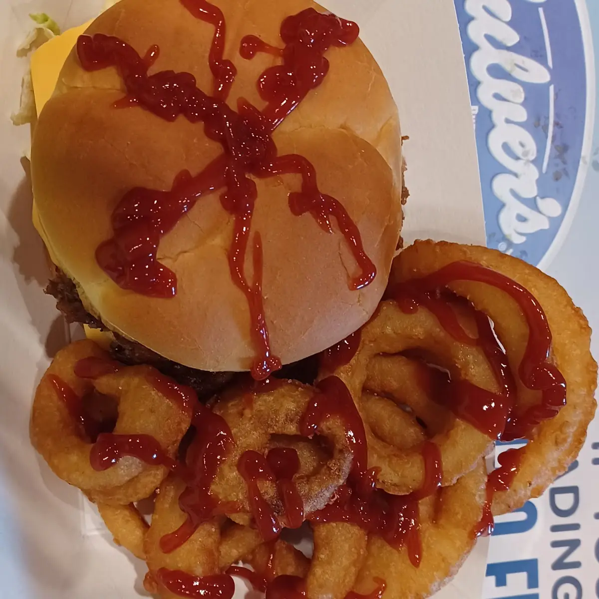 Double Cheeseburger and Onion Rings
