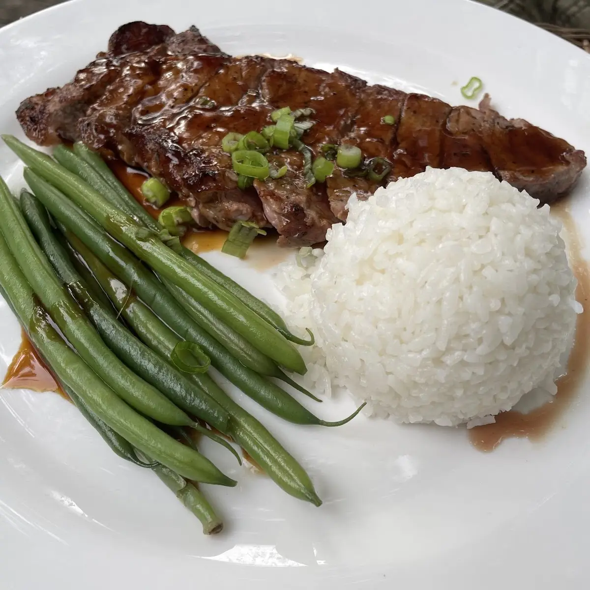 Beef Teriyaki with Green Beans and Rice