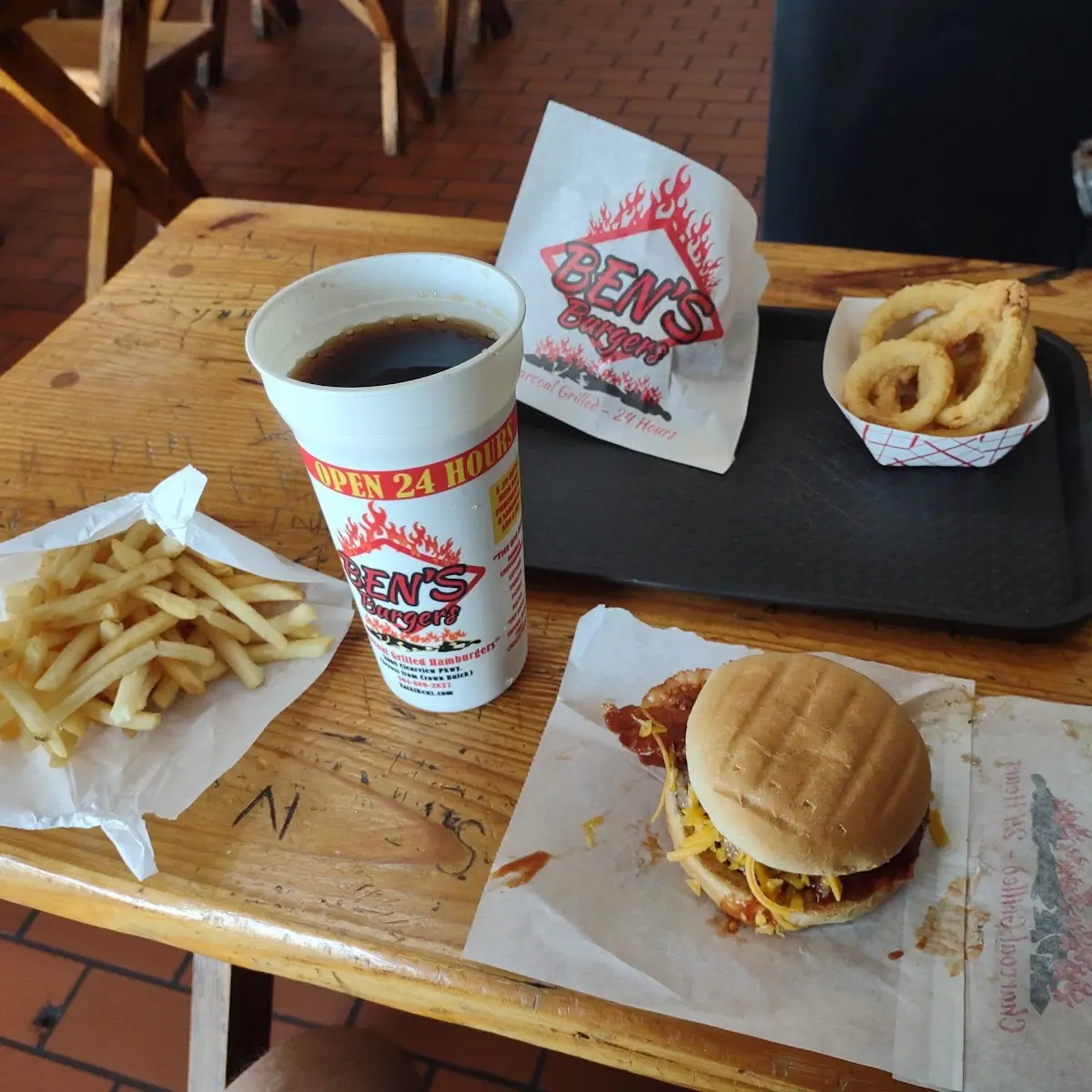 Bacon Cheeseburger with Fries and Large Drink