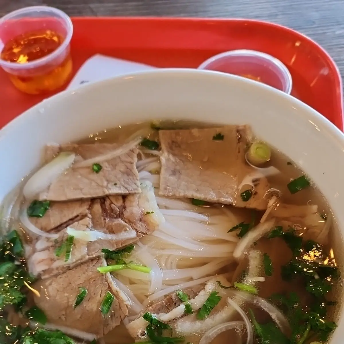 Brisket and Rib Eye Pho Noodle Soup