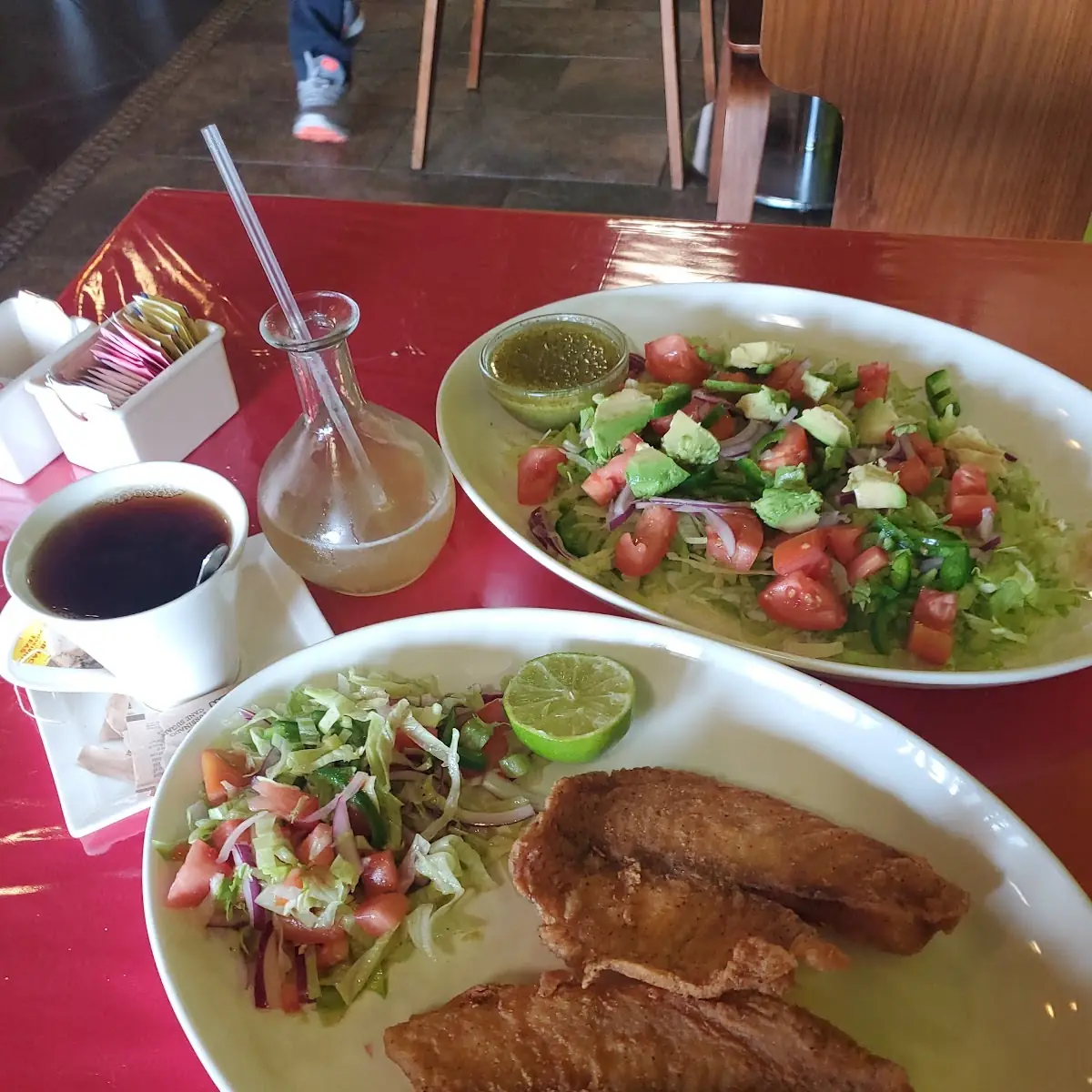 Fried Tilapia Fillet with Salad