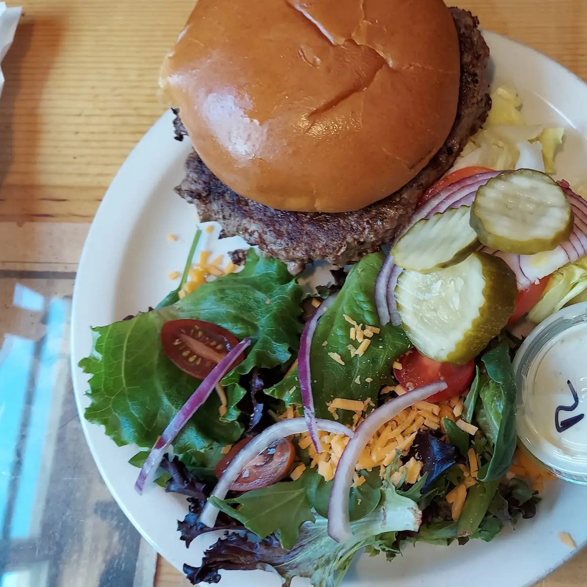 Moose Burger and Salad